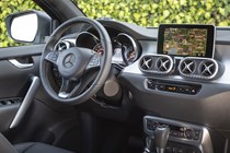 Mercedes X-Class X 350 d V6 pickup review - cab interior, dashboard, steering wheel