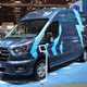 Ford Transit 2019 facelift at the CV Show 2019 - front view of EcoBlue Hybrid model