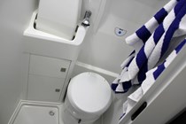 VW Grand California campervan makes UK debut at CCM Show 2019 - bathroom with toilet, shower and sink