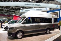 VW Grand California 600 side view at Dusseldorf Caravan Salon 2018