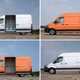 VW Crafter vs Mercedes Sprinter - side view of both, with and without doors open
