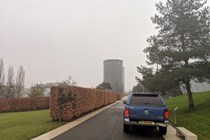The Amarok next to VW's Car Towers