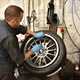 Installing tyres on the BMW's new wheels