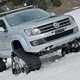 Tracked VW Amarok in the snow