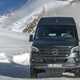 Mercedes Sprinter AWD in the snow, front view