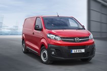 All-new 2019 Vauxhall Vivaro van - red, front view, driving