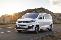 All-new Vauxhall Vivaro on-sale in 2019 - driving, front view, white