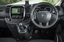 Vauxhall Vivaro Limited Edition Nav review - cab interior with dashboard and steering wheel