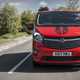 Vauxhall Vivaro Limited Edition Nav review - red, front view, graphics