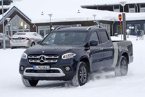 Mercedes X-Class LWB prototype - front view, winter testing in snow