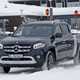 Mercedes X-Class prototype with extended load bed - front view, winter testing in snow