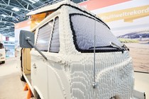 VW T2 camper made out of Lego - window and mirror detail