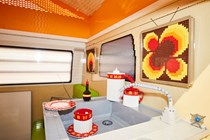 VW T2 camper made out of Lego - cabin
