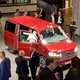 2019 VW Transporter T6.1 facelift - overhead view from Wolfsburg reveal event, red, front