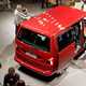 2019 VW Transporter T6.1 facelift - reveal event in Wolfsburg, top down view, rear, red