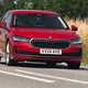 The safest cars on sale: Skoda Superb, front three quarter driving, red paint