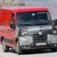 Renault Master, Nissan NV400, Vauxhall Movano 2019 facelift spy shot - front view, driving, red