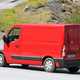 Renault Master, Nissan NV400, Vauxhall Movano 2019 facelift spy shot - side view, red, driving up hill