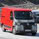 Renault Master, Nissan NV400, Vauxhall Movano 2019 facelift spy shot - front view, turning corner, red