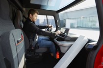 Renault EZ-Flex electric small van concept - cab interior with driver behind the wheel