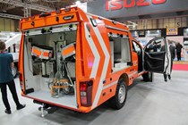 Isuzu D-Max RAC breakdown service conversion at the CV Show 2019 - rear view showing towing equipment