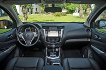 2019 Nissan Navara - cab interior with new Nissan Connect infotainment, seven-speed automatic, dashboard, steering wheel