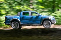 Pickup tax exceptions to van tax rules - double-cab pickups with less than 1,000kg payload, Ford Raptor, blue, driving