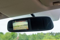 Isuzu D-Max Workman+ review - reversing camera screen in rear view mirror