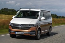 VW California T6.1 campervan - 2019, 2020, front view, driving