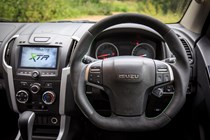 Isuzu D-Max sports steering wheel and infotainment system