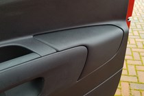 Vauxhall Combo long-term test review - no padding for your elbow on the door trim arm rest, close up