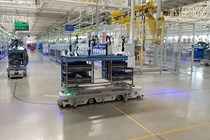 Autonomous robot part delivery system in LDV factory