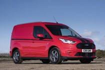 Ford Transit Connect Sport long-term test review - front view, Race Red with black stripes