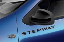 Blue 2020 Dacia Logan MCV Stepway SE Twenty badge detail