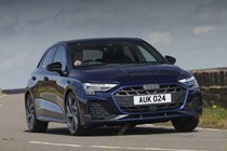 Best-selling cars in the UK 2024: Audi A3, front three-quarter cornering, blue paint