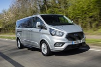 Ford Tourneo Custom, 2020, driving, silver, front view