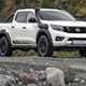 Nissan Navara Off-Roader AT32 2020 - side view, white, with optional snorkel air intake