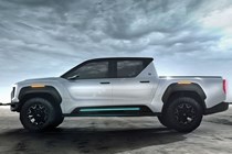 Nikola Badger electric pickup with hydrogen power - side view, render, 2020