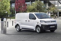 Citroen e-Dispatch electric van, 2020, plugged into charger