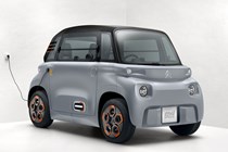 Citroen Ami electric car - 2020, plugged in to charge