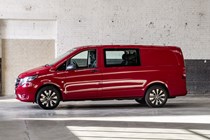 2020 Mercedes-Benz Vito facelift, side view, red Crew van