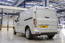 LEVC VN5 electric van based on London taxi - rear view, silver 2020