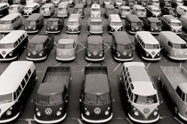 Selection of Volkswagen Transporter T1 models awaiting shipping