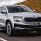Skoda Karoq silver front driving - Best SUVs for towing