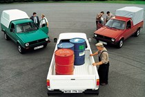 VW Caddy 1 - group shot with box hardtops and pickup