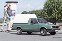 VW Caddy 1 - with hardtop, green, period photo