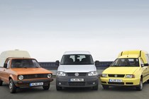 VW Caddy 1, Caddy 3 and Caddy 2 - front view
