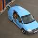 VW Caddy 3 - top view, pale blue