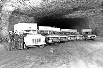 Ford Transits in a Cheshire salt mine