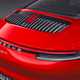 Red 2020 Porsche 911 Targa rear styling details